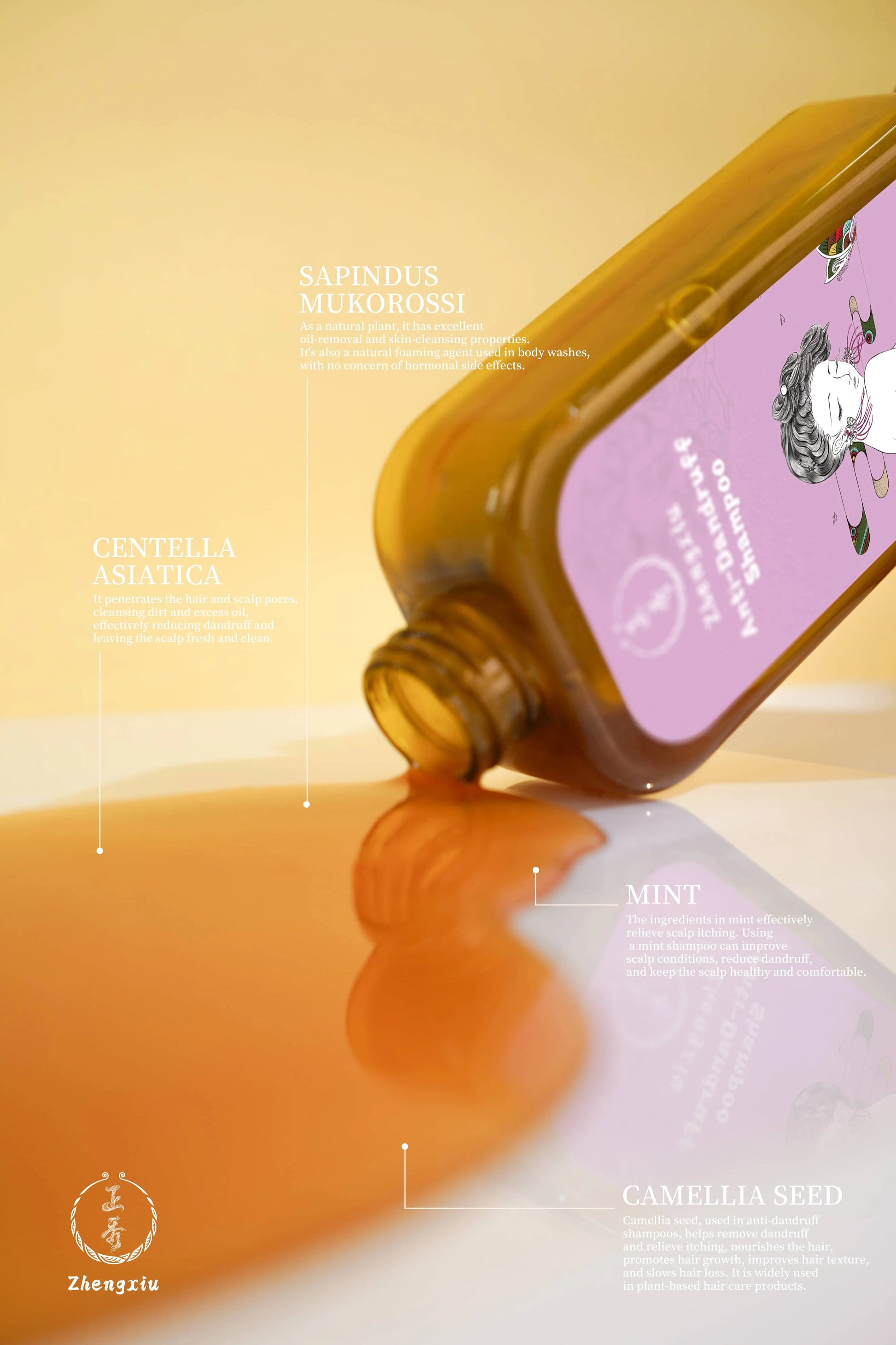 Camellia & Herbal Anti-Dandruff Shampoo – Soothe Flakes, Nourish Roots with Miao Herbal Wisdom | Sulfate-Free & Scalp-Reviving MiaoZen